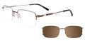 EasyClip EC593 With Magnetic Clip-On Lens Grey & Brown (020) Eyeglasses - Color Image