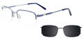 EasyClip EC593 With Magnetic Clip-On Lens Blue & Light Blue (050) Eyeglasses - Color Image