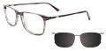 EasyClip EC595 With Magnetic Clip-On Lens Grey Marbled (020) Eyeglasses - Color Image