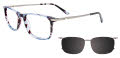 EasyClip EC595 With Magnetic Clip-On Lens Demi Blue (050) Eyeglasses - Color Image