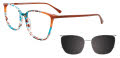 EasyClip EC598 With Magnetic Clip-On Lens Tortoise/Brown with Polarized Lens (010) Eyeglasses - Color Image