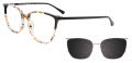 EasyClip EC598 With Magnetic Clip-On Lens Black Tortoise with Polarized Lens (090) Eyeglasses - Color Image
