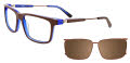 EasyClip EC599 With Magnetic Clip-On Lens Brown & Crystal Blue with Polarized Lens (010) Eyeglasses - Color Image
