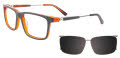 EasyClip EC599 With Magnetic Clip-On Lens Matt Grey with Polarized Lens (020) Eyeglasses - Color Image