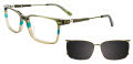 EasyClip EC600 with  Magnetic Clip-On Lens Green & Dark Green & LT Brown- 060 Eyeglasses - Color Image