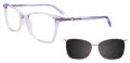 EasyClip EC602 With Magnetic Clip-On Lens Crystal Lilac with Polarized Lens (080) Eyeglasses - Color Image