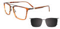 EasyClip EC606 With Magnetic Clip-On Lens Brown & Steel with Polarized Lens (010) Eyeglasses - Color Image