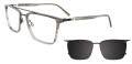 EasyClip EC606 With Magnetic Clip-On Lens Grey & Black with Polarized Lens (020) Eyeglasses - Color Image
