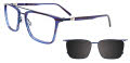 EasyClip EC606 With Magnetic Clip-On Lens Blue with Polarized Lens (050) Eyeglasses - Color Image