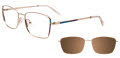 EasyClip EC607 with Magnetic Clip-On Lens Shiny Light Brown (010) Eyeglasses - Color Image