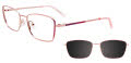 EasyClip EC607 with Magnetic Clip-On Lens Shiny Light Pink (030) Eyeglasses - Color Image
