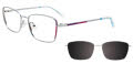 EasyClip EC607 with Magnetic Clip-On Lens Shiny Light Blue (050) Eyeglasses - Color Image