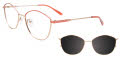 EasyClip EC608 with Magnetic Clip-On Lens Coral & Pink Gold (030) Eyeglasses - Color Image