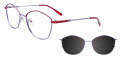 EasyClip EC608 with Magnetic Clip-On Lens Strawberry & Crystal Lilac (080) Eyeglasses - Color Image