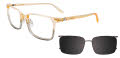 EasyClip EC609 With Magnetic Clip-On Lens Sand & Slate Grey with Polarized Clip On Lens (10) Eyeglasses - Color Image