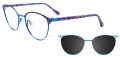 EasyClip EC610-With Magnetic Clip-On Lens Multicolor & Blue/Blue Multicolor (050) Eyeglasses - Color Image