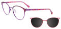 EasyClip EC610-With Magnetic Clip-On Lens Red & Purple/Red Multicolor (080) Eyeglasses - Color Image