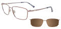 EasyClip EC612-With Magnetic Clip-On Lens Brown & Steel (010) Eyeglasses - Color Image
