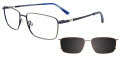 EasyClip EC612-With Magnetic Clip-On Lens Steel & Blue (020) Eyeglasses - Color Image