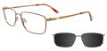 EasyClip EC612-With Magnetic Clip-On Lens Blue & Light Copper (050) Eyeglasses - Color Image