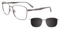 EasyClip EC614 with Magnetic Clip-On Lens Sat Steel - 020 Eyeglasses - Color Image