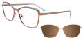 EasyClip EC615 with Magnetic Clip-On Lens LT Brown & LT Blue - 010 Eyeglasses - Color Image