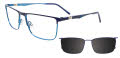 EasyClip EC616-With Magnetic Clip-On Lens Navy Blue & Light Blue (050) Eyeglasses - Color Image