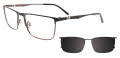 EasyClip EC616-With Magnetic Clip-On Lens Black & Gun (090) Eyeglasses - Color Image