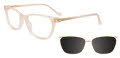 EasyClip EC618-With Magnetic Clip-On Lens Beige Transparent Pearl Effect & Gold (010) Eyeglasses - Color Image