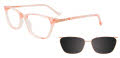EasyClip EC618-With Magnetic Clip-On Lens Pink Transparent Pearl Effect & Pink Gold (030) Eyeglasses - Color Image