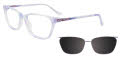 EasyClip EC618-With Magnetic Clip-On Lens Blue Transparent Pearl Effect & Light Lilac (050) Eyeglasses - Color Image