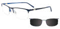 EasyClip EC620 with Magnetic Clip-On Lens Dark Blue & Blue - 050 Eyeglasses - Color Image