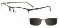 EasyClip EC620 with Magnetic Clip-On Lens Green & Khaki -060 Eyeglasses - Color Image