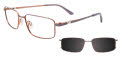 EasyClip EC622 With Magnetic Clip-On Lens Grey & Copper (020) Eyeglasses - Color Image