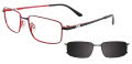 EasyClip EC622 With Magnetic Clip-On Lens Black & Red (090) Eyeglasses - Color Image