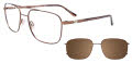EasyClip EC623 With Magnetic Clip-On Lens Light Brown & Dark Brown (010) Eyeglasses - Color Image