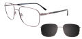 EasyClip EC623 With Magnetic Clip-On Lens Satin Steel (020) Eyeglasses - Color Image
