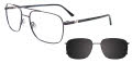 EasyClip EC623 With Magnetic Clip-On Lens Dark Steel & Black (090) Eyeglasses - Color Image