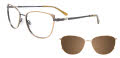EasyClip EC624 with Magnetic Clip-On Lens Gold- 010 Eyeglasses - Color Image
