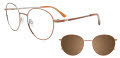 EasyClip EC625 with Magnetic Clip-On Lens Light Brown 010 Eyeglasses - Color Image