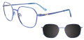 EasyClip EC626 with Magnetic Clip-On Lens Satin Light Blue- 050 Eyeglasses - Color Image