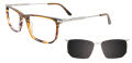 EasyClip EC627-With Magnetic Clip-On Lens Brown & Tortise/Steel (015) Eyeglasses - Color Image