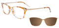 EasyClip EC628 with Magnetic Clip-On Lens Amber & Grey & Crystal / Sat Gold- 010 Eyeglasses - Color Image