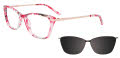 EasyClip EC628 with Magnetic Clip-On Lens Pink & Black & Crystal / Pink Gold-030 Eyeglasses - Color Image