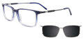 EasyClip EC630 with Magnetic Clip On Lens Crystal Blue Gradient (050) Eyeglasses - Color Image
