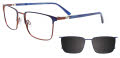 EasyClip EC631 With Magnetic Clip-On Lens Dark Blue / Satin Copper & Blue (50) Eyeglasses - Color Image