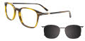 EasyClip EC637 with Magnetic Clip-On Lens Marbled Brown- 010 Eyeglasses - Color Image