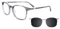 EasyClip EC637 with Magnetic Clip-On Lens Transparent Grey / Steel- 020 Eyeglasses - Color Image