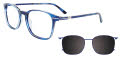 EasyClip EC637 with Magnetic Clip-On Lens Marbled Blue-050 Eyeglasses - Color Image