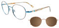 EasyClip EC642 with Magnetic Clip On Lens Brown & Light Blue (010) Eyeglasses - Color Image